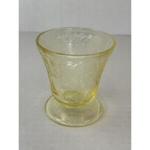 Hazel Atlas Florentine Poppy Yellow 3 1/4" Juice Footed Tumbler Depression Glass